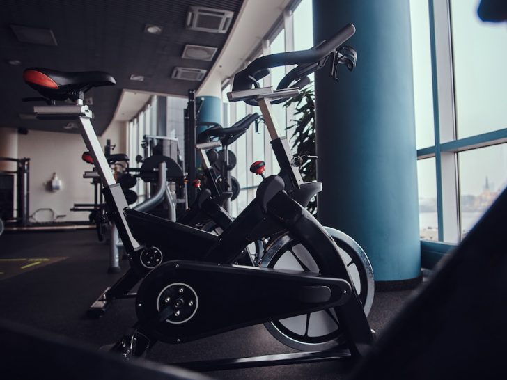 Exercise bikes in the fitness center