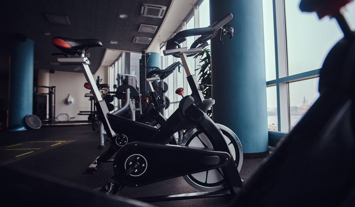 Exercise bikes in the fitness center
